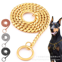 ステンレス製蛇型チェーンPチェーン犬用首輪ペットネックレスステンレス製競技用犬用リードペットチェーン卸売