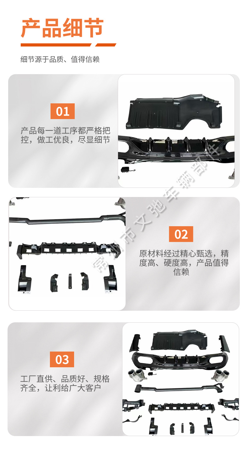 Suitable for Mercedes-Benz W206 new C- class C63 rear lip C200C260L modification C43 surround rear spoiler tail lip tail throat