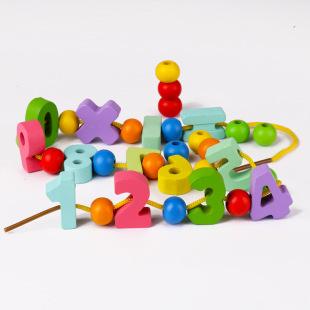 3-6 years old baby early education educational toys 33 pieces digital beaded exercise hand-eye coordination beaded game