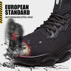 Cross-border new high-top safety shoes for men, anti-punching, anti-piercing, lightweight, breathable, safety work shoes.