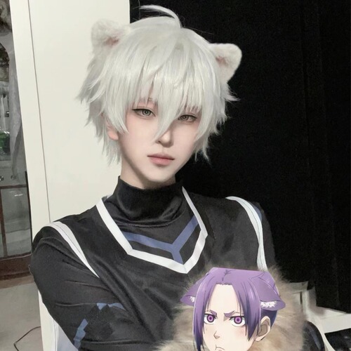 Wig men's short hair Japanese cos shot universal juvenile fake hair natural realistic fluffy boys daily full headgear