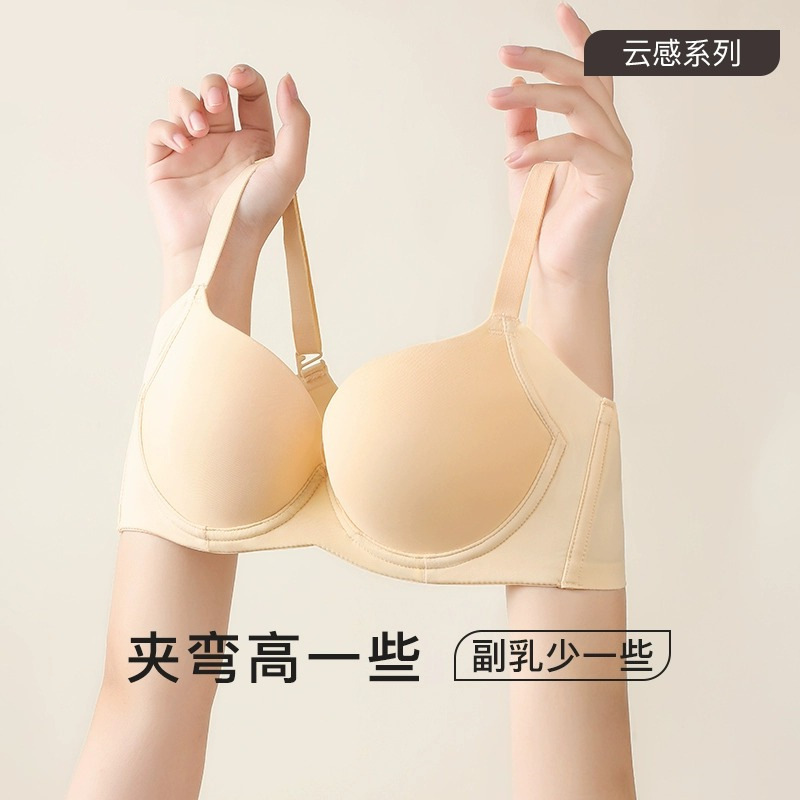 Full Cup big chest small underwear women's soft steel ring thin seamless anti-sagging breast-collecting glossy breathable bra Full Cup big chest small underwear women's soft steel ring thin seamless anti-sagging breast-collecting glossy breathable bra