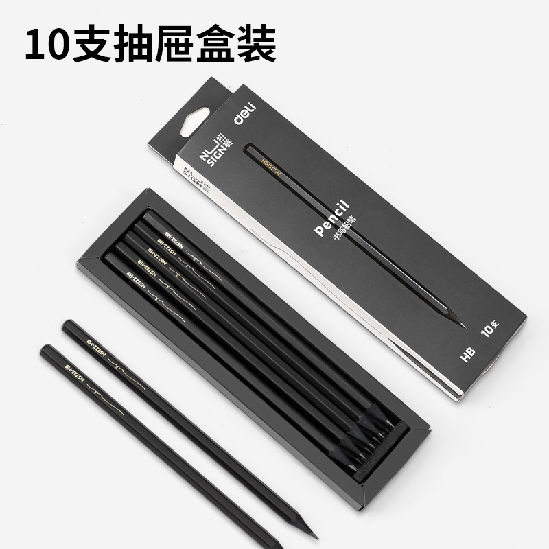 Deli New Say Black Wood Black Lápiz hb para estudiantes de primaria Lápiz para estudiantes de primer y segundo grado 2b Kindergarten para niños