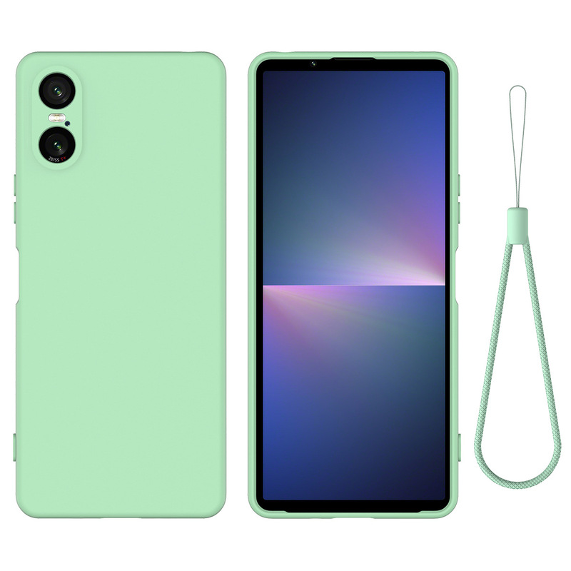 Suitable for Sony Xperia 10 Vi Sixth Generation Solid Liquid Silicone Mobile Phone Case Xp 1 Vi Simple Anti-Fall Case