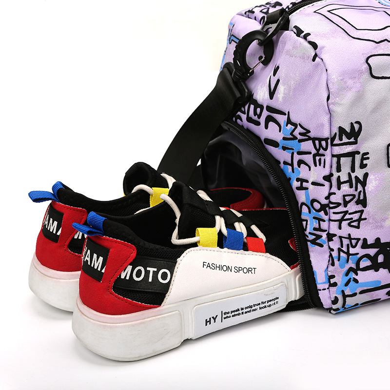 Bolsa de entrenamiento deportivo de moda impresa portátil Yuantong hombro crossbody de gran capacidad bolsa de fitness bolsa de equipaje de viaje de negocios de corta distancia