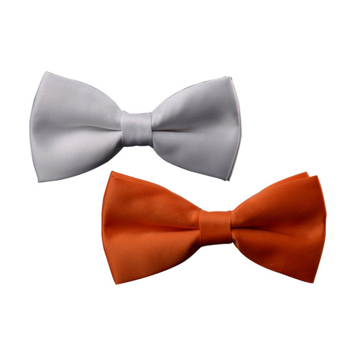 ins solid color polyester silk bow tie wholesale manufacturer directly supplies Korean version of the new polyester silk bright casual men's bow tie