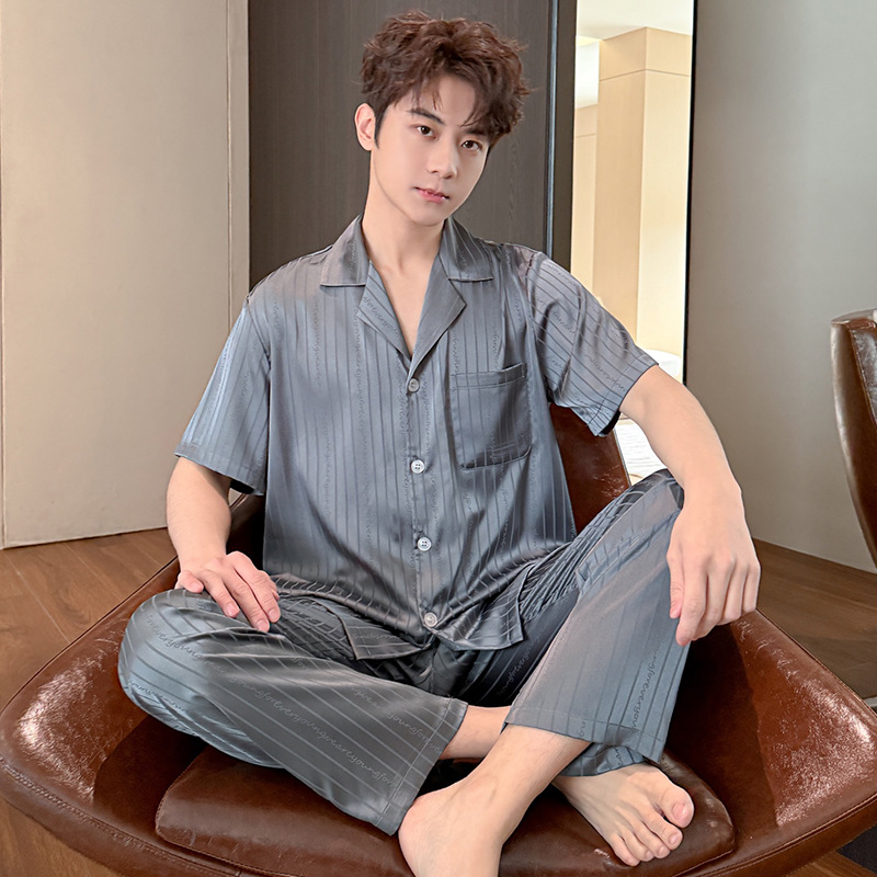 WY2748 스트라이프 쇼트 롱 남성용 라이트 블루