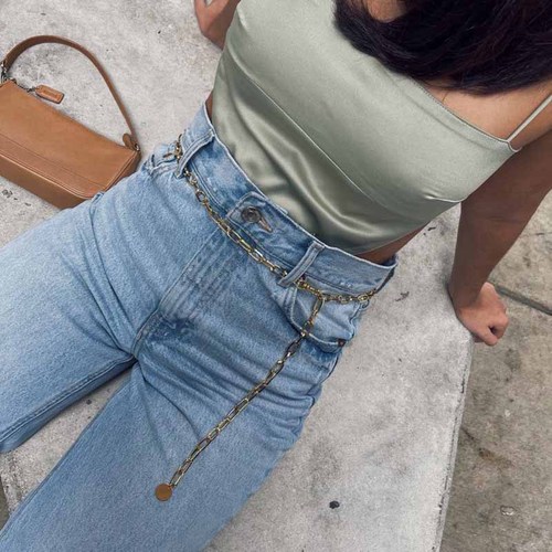 European and American cross-border new product trendy fashion alloy chain pendant waist chain casual sexy simple body chain