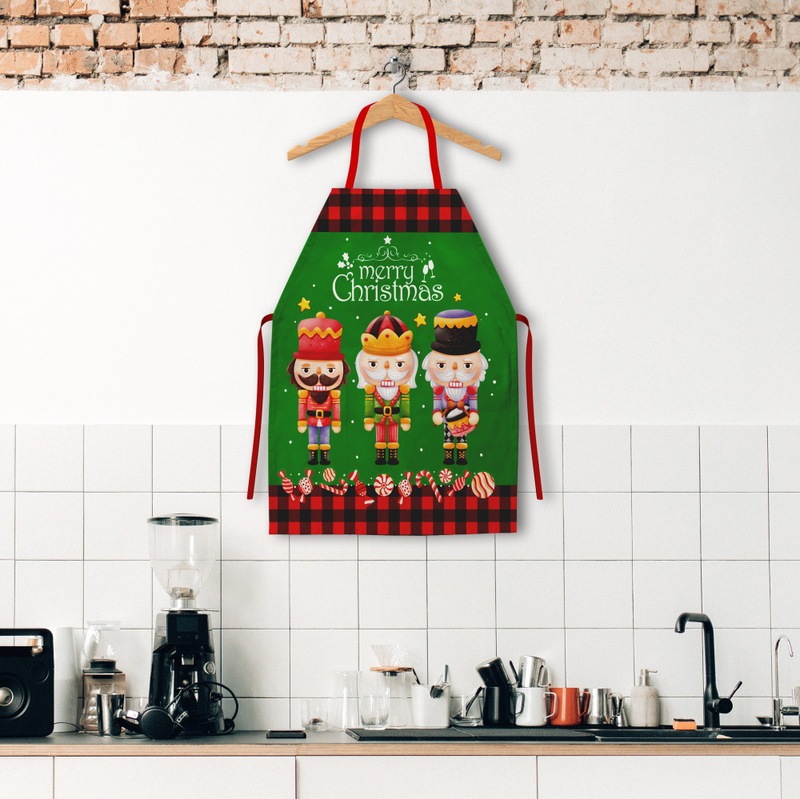啓臣アマゾンクリスマスエプロングリーン奇サンタクロース家庭用キッチンエプロンクリスマス用品卸売り|undefined
