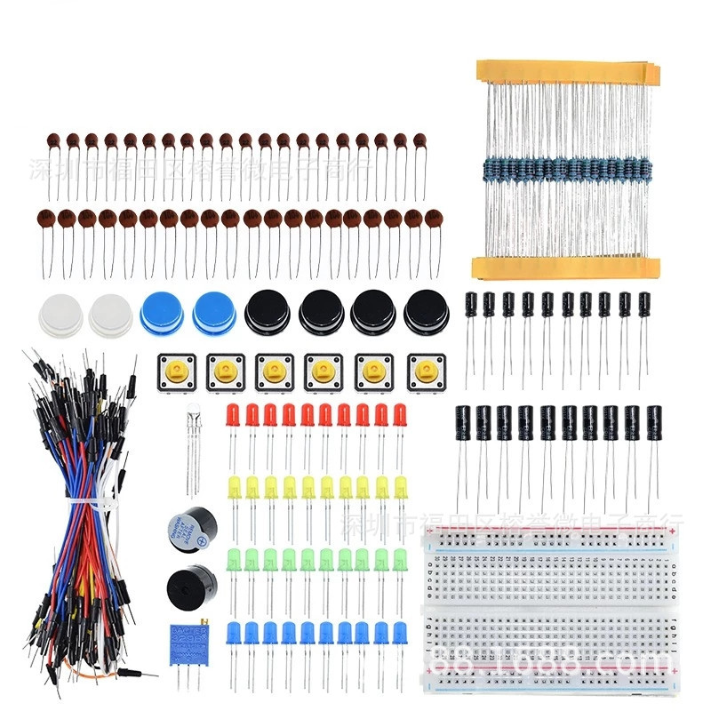 适用于UNO R3 老款400孔入门套件 电容面包板LED发光二极管蜂呜器
