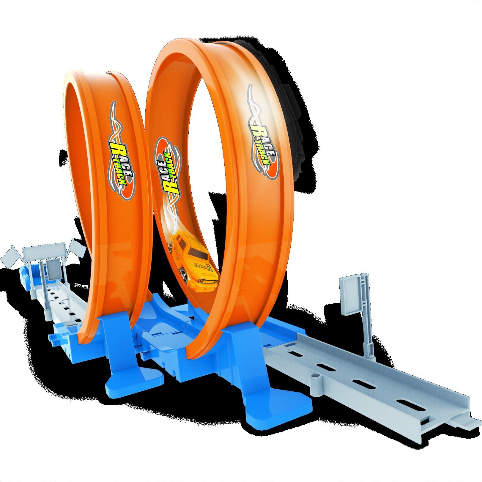 Coches de aleación transfronterizos dinosaurios empalmados coche de carreras Temu volcado montaña rusa coche de catapulta coche juguete coche elástico