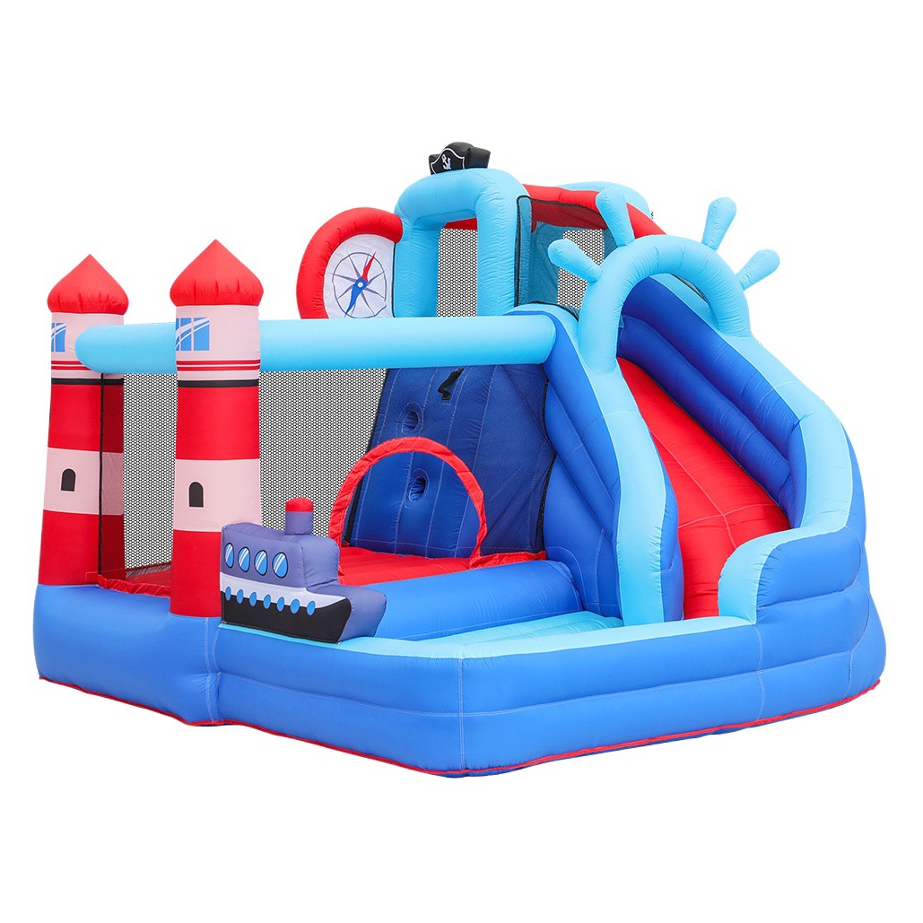Doctor Delfín | Castillo inflable pequeño para uso doméstico, estilo faro, castillo inflable para niños, castillo de juegos familiar, castillo inflable.