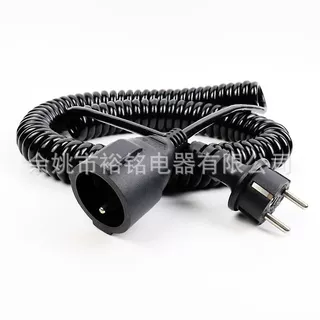 欧规螺旋延长线弹簧线欧规德式弹簧延长线 欧标弹簧延长电源线