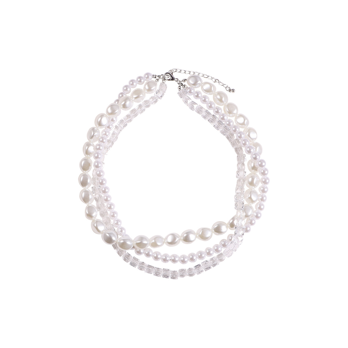 fashion multi-layer winding pearl clavicle chain short necklace