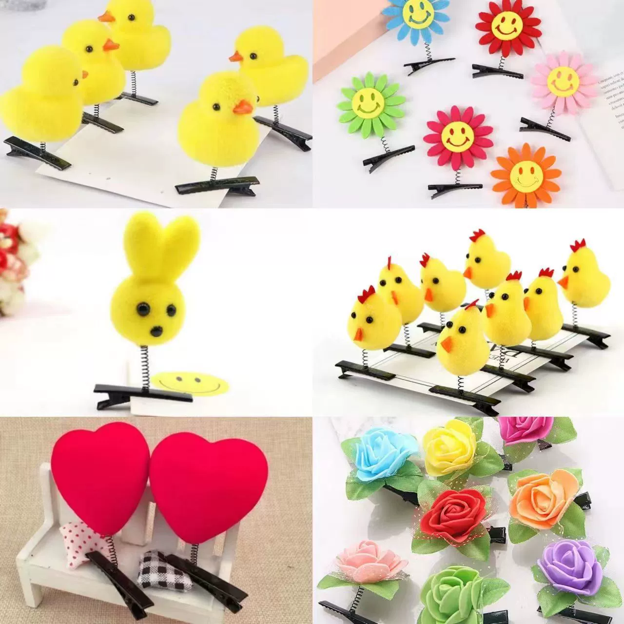 Дети продают милую плюшевую куриную шпильку маленькая Желтая куриная шпилька красное сердце головной убор, чтобы подтолкнуть взрыв новогоднего подарка