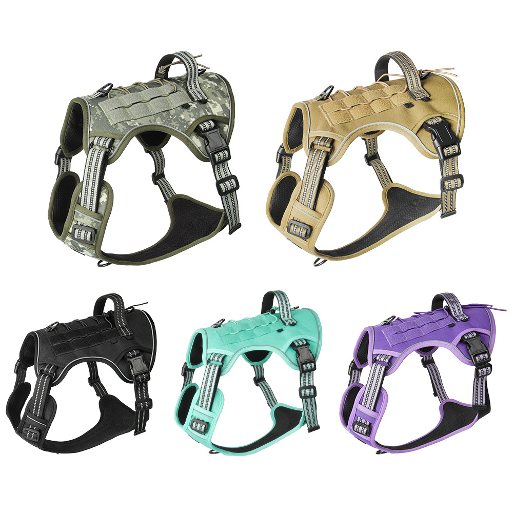 Chaleco táctico multifuncional entrenamiento al aire libre a prueba de explosiones estampado una sola chaleco de pecho táctico cinturón de pecho gran cuerda de tracción de perro