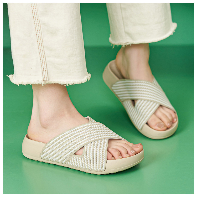 Dép sandal nữ xỏ ngón đế dày thoáng khí, nhẹ êm, phù hợp mùa hè — màu đen, màu hồng, màu kaki, màu mơ chi tiết 11