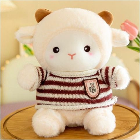 Muñeca de cambio de ropa de oveja de Polk almohada regalo de cumpleaños actividad de seguridad arrojando muñeca de agarración emoción acompañante muñeca de cordero