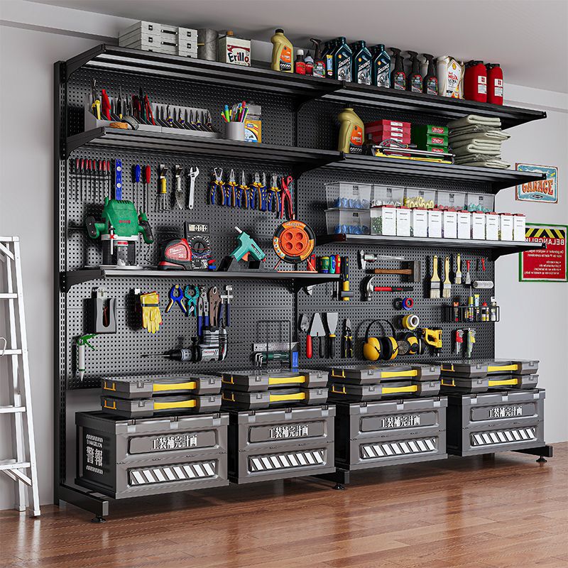 Perforated Board Storage Rack Floor-Standing Vertical Hardware Tool Storage Rack Sports Equipment Punch-Free Metal Household Shelf