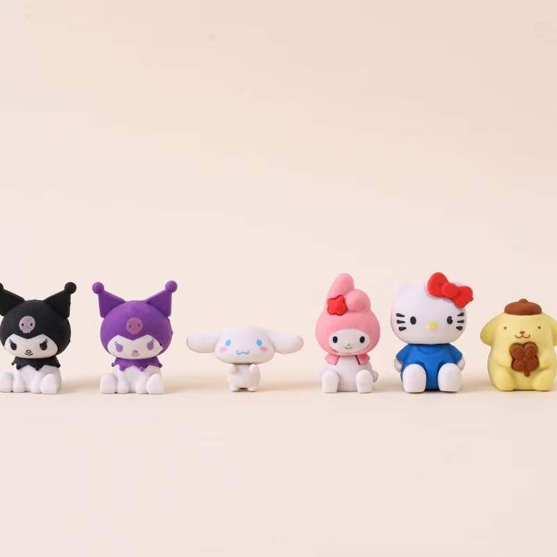 Caja ciega de lápiz de goma de dibujos animados de alto valor estéreo borradora de papelería borradora de lápiz regalo de vacaciones