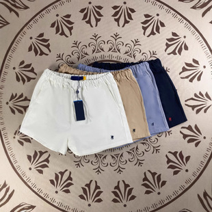 RL Ruff Pony Mark Pure Cotton Design Foreign Trade Men's Hot Pants Loose High Waist Slimming Wide Leg Pants