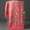 Embroidered Ginkgo Leaves-Watermelon Red