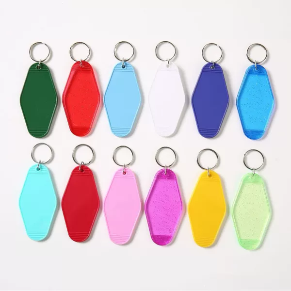 Amazon Temu25 Diamond-Shaped Hotel Room Card Keychain Plastic Number Tag Luggage Tag Colorful Foreign Trade Wholesale
