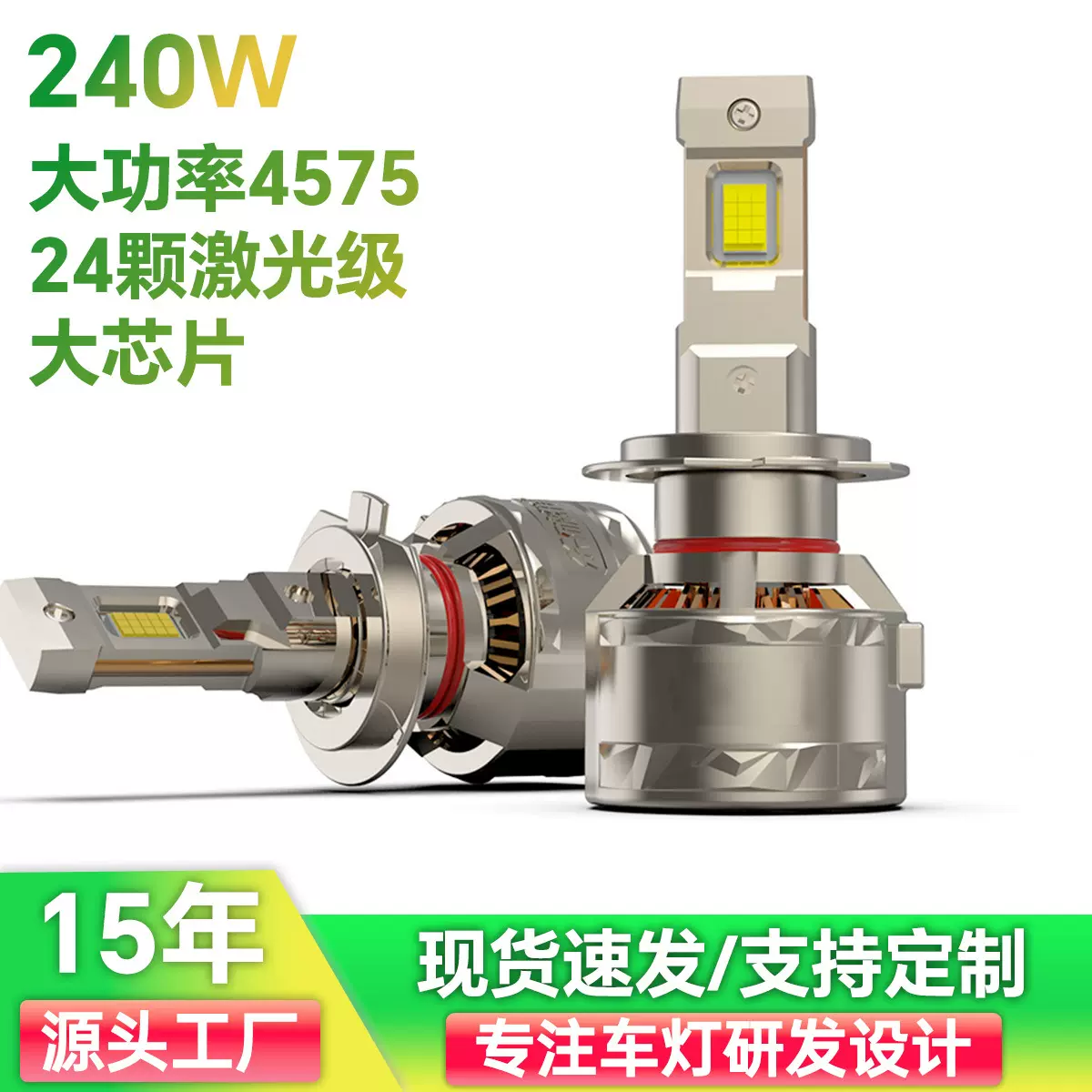 新款led汽车大灯高亮聚光大功率双铜管 led车灯 led headlight
