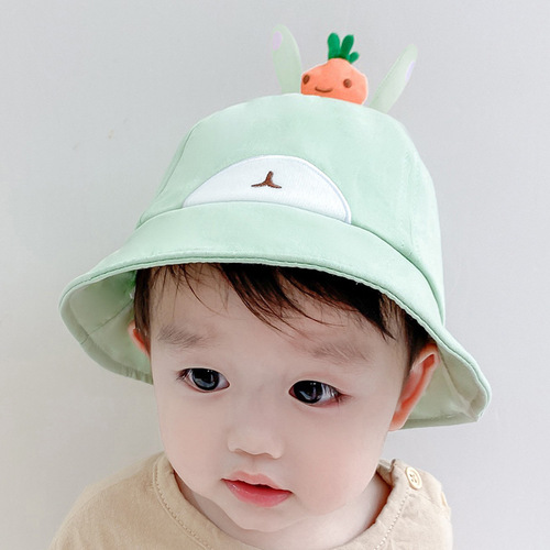 Wholesale Spring and Autumn New Baby Hat Fisherman Hat Sun Hat Unisex Toddler Cartoon Carrot Rabbit Bucket Hat C246