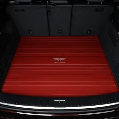 Trunk Mat: Mat Custom-Made for the Specific - pure-cowhide-bordeaux-red-aston-martin-dbx-trunk-mat