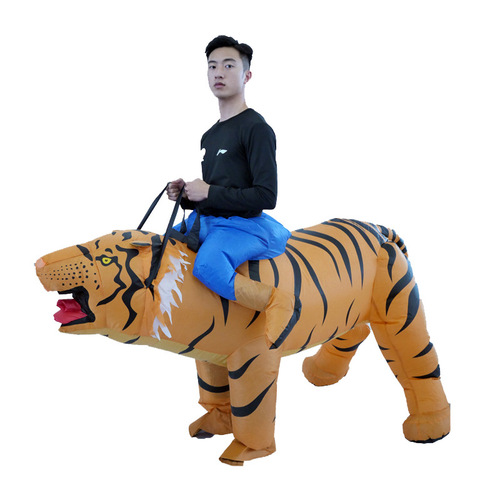 Funny party animal mount doll costume cosplay Halloween props riding tiger inflatable suit