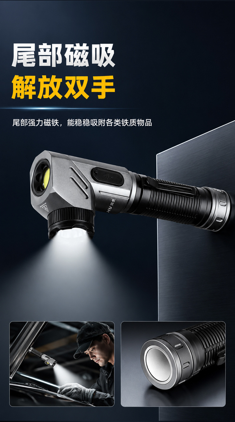 2026 New Model Seven-Color Ultra-Bright Flashlight with Long Battery Life, High Power, Large Capacity, Outdoor Spotlight for Long-Distance Illumination