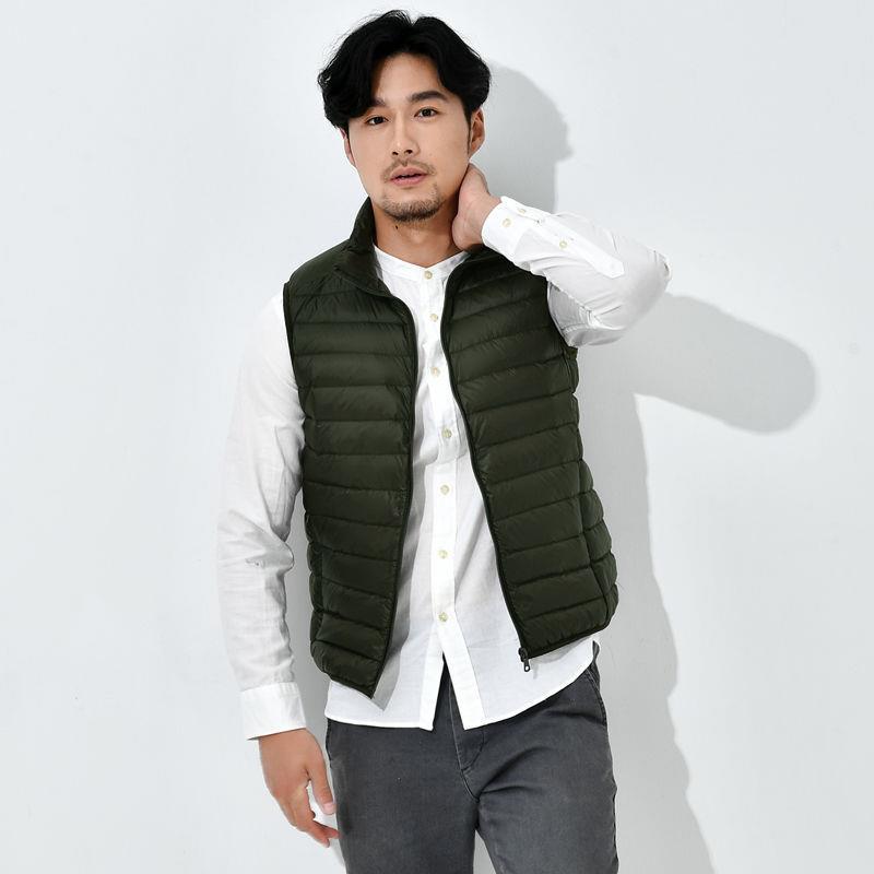Transfronterizo Tik Tok otoño invierno chaqueta de plumón hombre chaleco ligero y delgado de tamaño grande ocio a prueba de frío y caliente chaqueta de hombro de papá image 11
