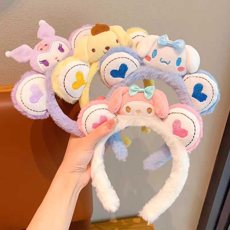 子供の漫画サンリオヘッドバンド女性かわいいクロミシナモンドッグ洗顔ヘッドバンド秋と冬のぬいぐるみ愛ヘッドバンド|undefined