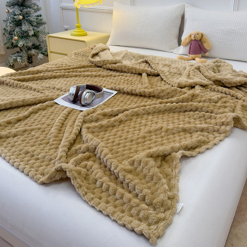 2025 nueva manta dorada de lana de seda manta de siesta manta de cuatro estaciones manta de sofá de color sólido universal manta de lana de coral nórdica