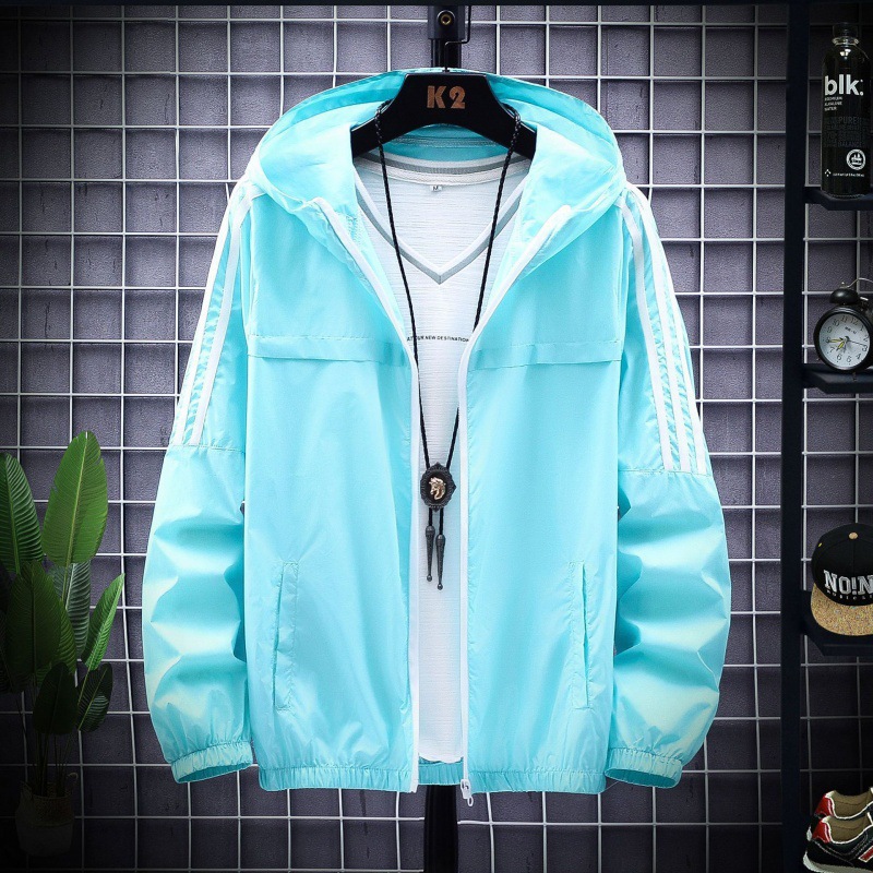 Ropa de protección solar de verano hombre chaqueta delgada estilo coreano moda guapo vestido de trabajo estudiante ropa de protección solar con capuchón transpirable ligera