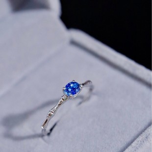 Fubei Diamond Jewelry Pt950 Natural Sapphire Ring, about 0.35 Carats, Real Gold 1.45 Grams, Simple and Versatile
