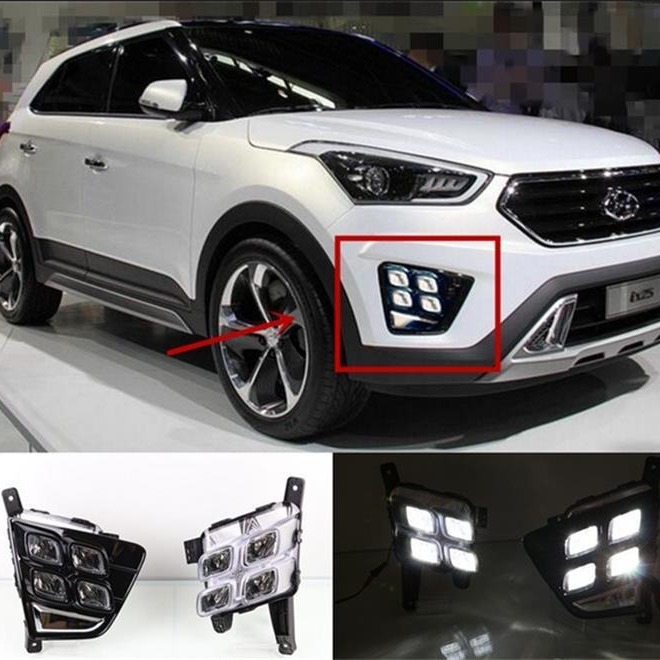 Aplicable a la nueva luz diurna de cuatro ojos IX25 14-17 Creta IX25 luz antiniebla delantera LED