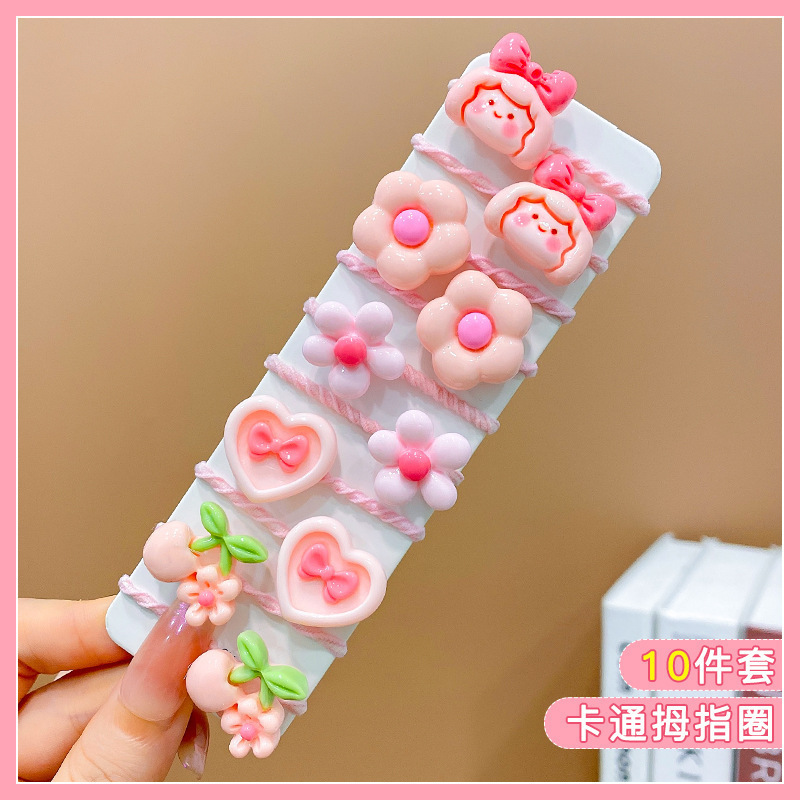 Banda de goma para niños, lazo para el cabello con pulgar para niña, accesorios para el cabello, cuerda para la cabeza para bebés, niña pequeña, sin dañar el cabello, gomas de goma, lindos sombreros