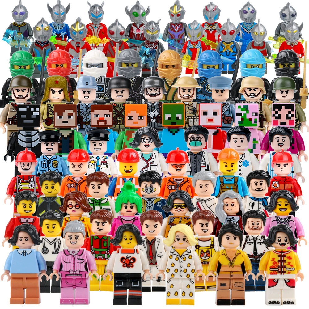 Трансграничная сборка кирпичиков голая сумка полицейский пожарный врач инженерный обычный мальчик девочка ребенок игрушка подарок