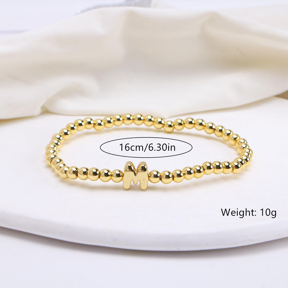 Copper Chain Material ball chain Chain Type 1 Piece Quantity Wholesale Jewelry Simple Style Letter Copper 18K Gold Plated Bracelets Ball Chain