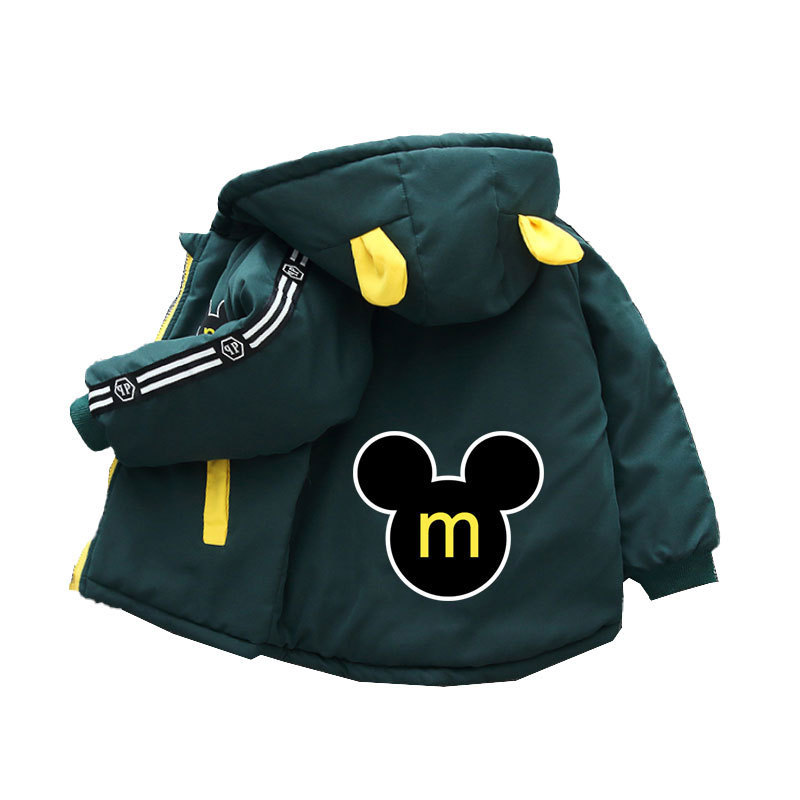 Ropa para niños abrigo para niños Otoño e Invierno para niños Abrigo acolchado con capucha estilo occidental ropa engrosada estilo coreano casual