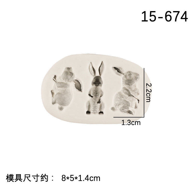 Conejo de dibujos animados zanahoria flor silicona molde creativo fondant cake decoración accesorios arcilla suave cerámica herramienta