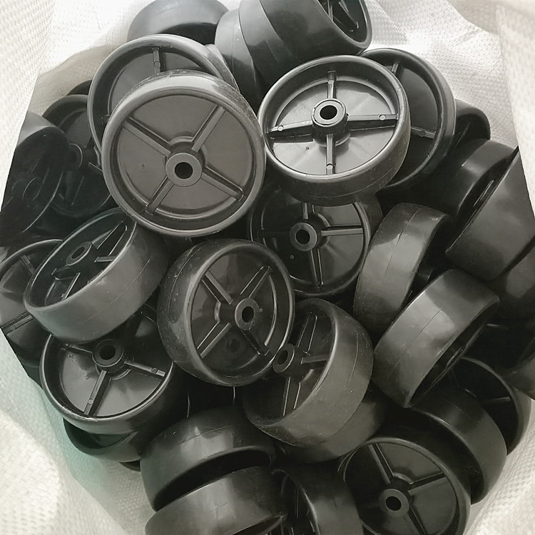 1.5寸白色PP单轮子 平底丝杆万向带刹轻型PP脚轮家具万向轮单轮片