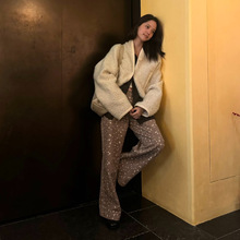 现货还原版1:1迪丽热巴欧阳娜娜明星同款宽松落肩宽松羊毛外套女