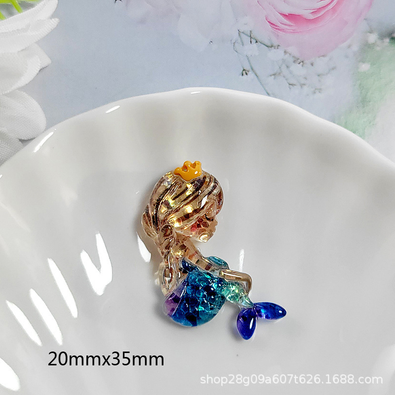 水晶美人鱼海豚海星diy树脂饰品配件发夹抓夹吊坠手工配饰材料|undefined