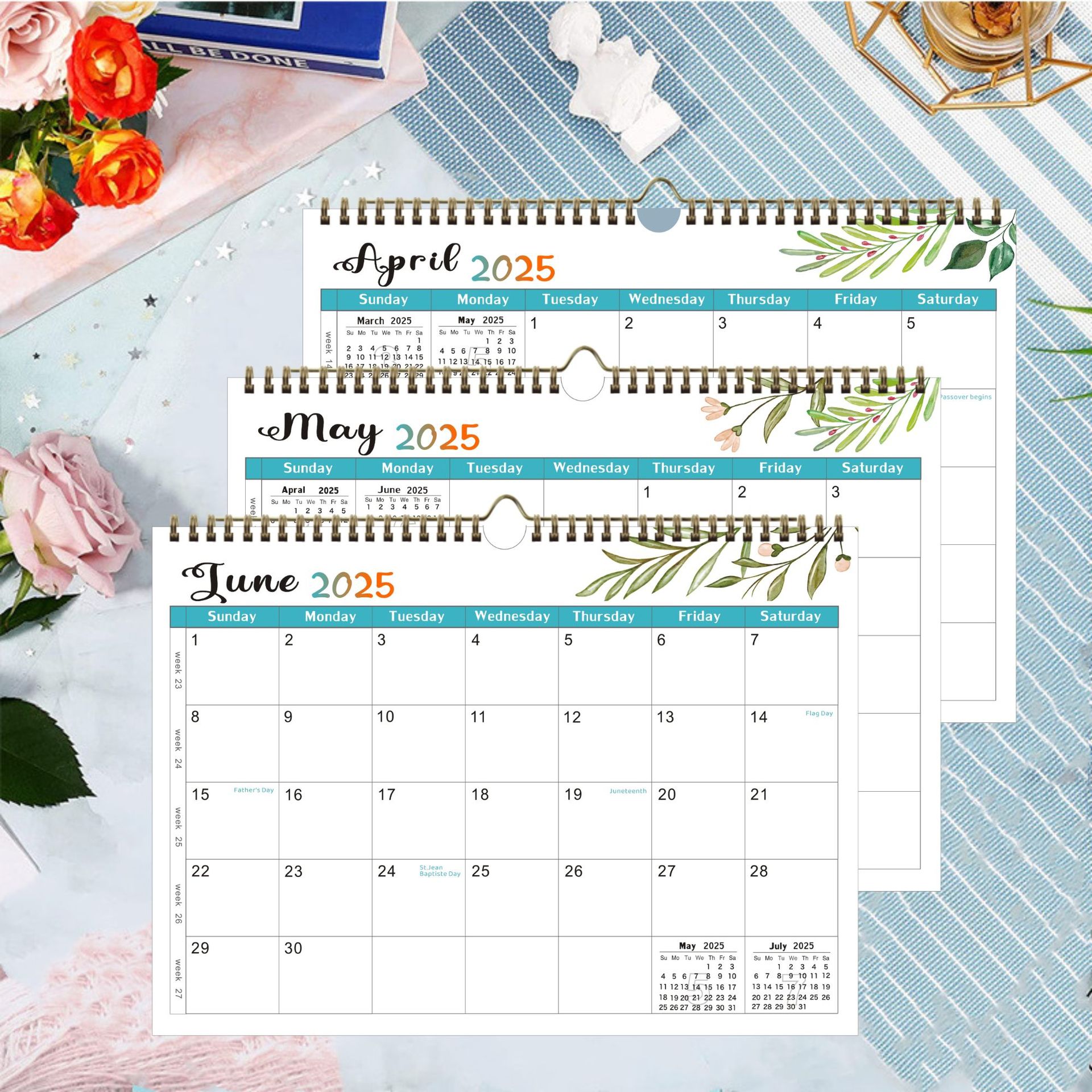 Simple Wall-mounted English Calendar