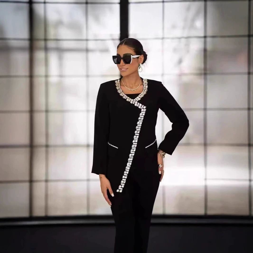 В наличии: 2024, новинка, европейский и американский стиль, трансграничный, высококачественный, сверхпрочный, ручной работы, расшитый бисером и стразами, универсальный, легкий люкс, пиджак (блейзер)