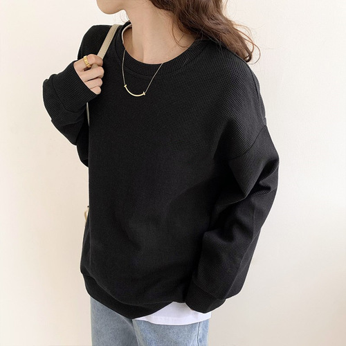 Women's Long Sleeve Sweatshirt for Early Autumn, Street Style Korean Version, Ins Inspirational, Loose and Versatile, Slimming Hoodie