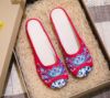 Blue and white ethnic cloth, slippers, shoe bag for toes, footwear, slide, ethnic style